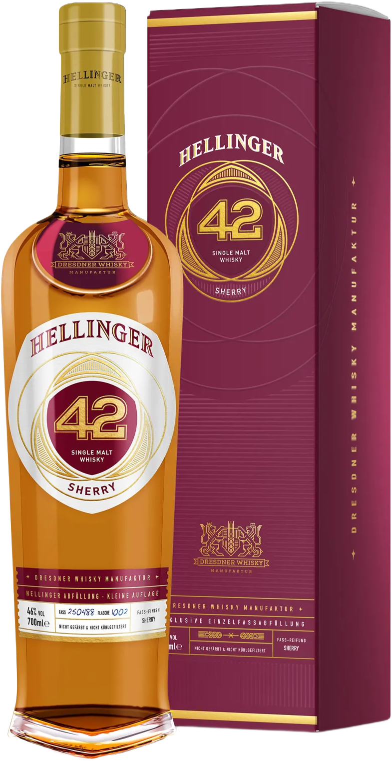 Dresdner Whisky Manufaktur Hellinger 42 Sherry Single Malt Whisky In Geschenkbox