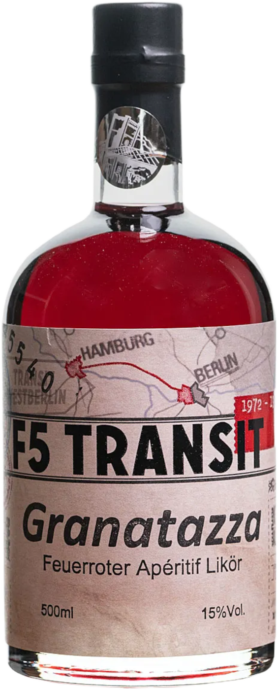 Schwechower Obstbrennerei Rote Granatazza Aperitif Likör No. 5540 - R Granatapfel - F5 Transit - Transitschnaps